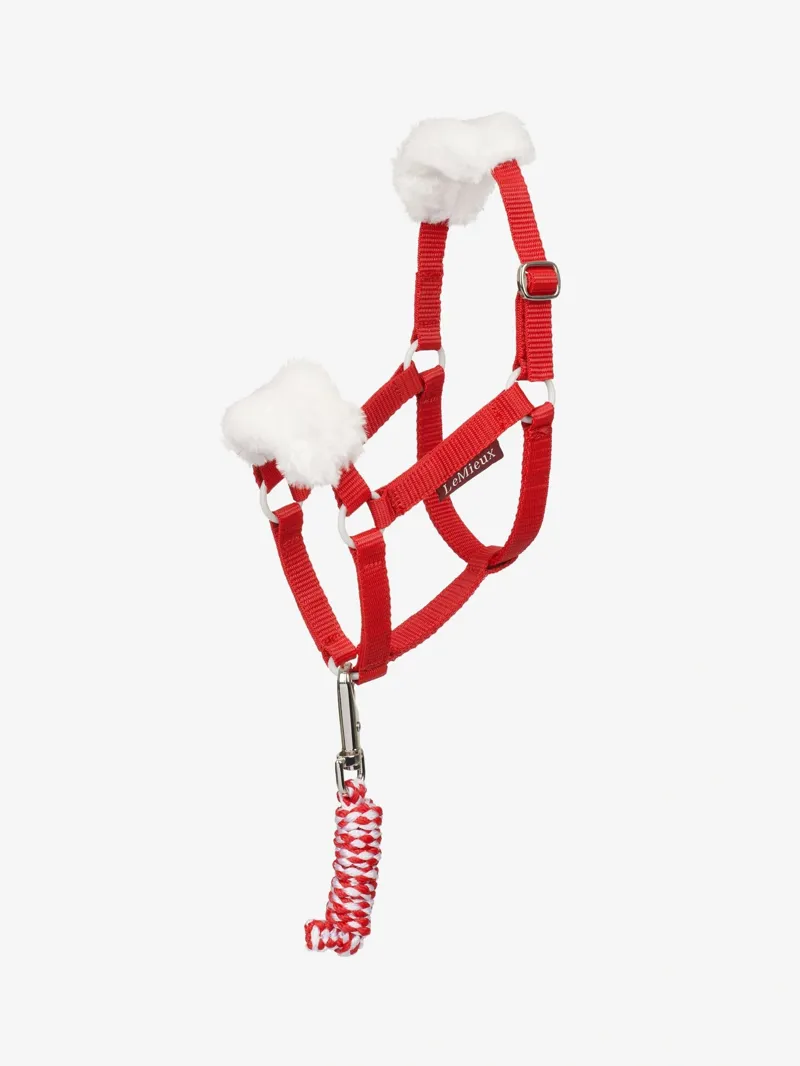LeMieux Hobby Horse Christmas Headcollar and Leadrope - Red