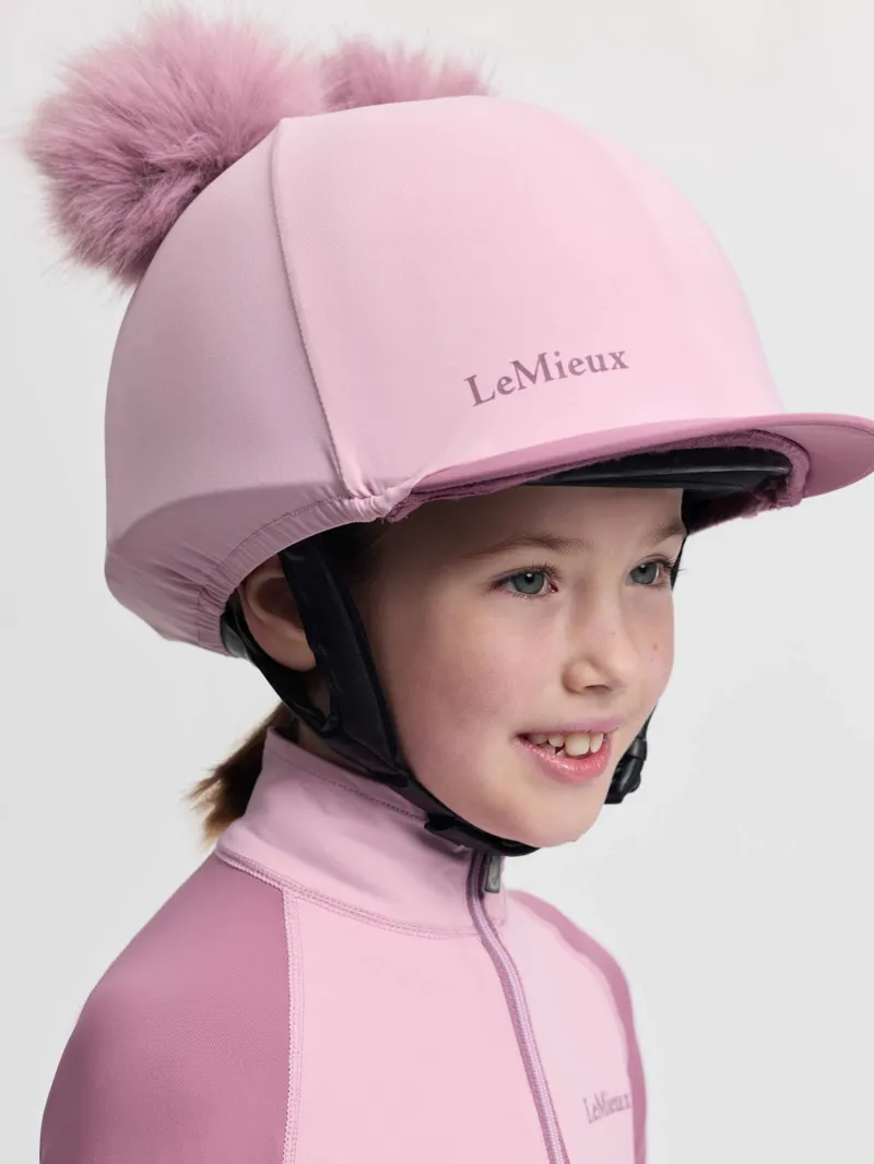 LeMieux Mini Double Pom Hat Cover - Fondant-1