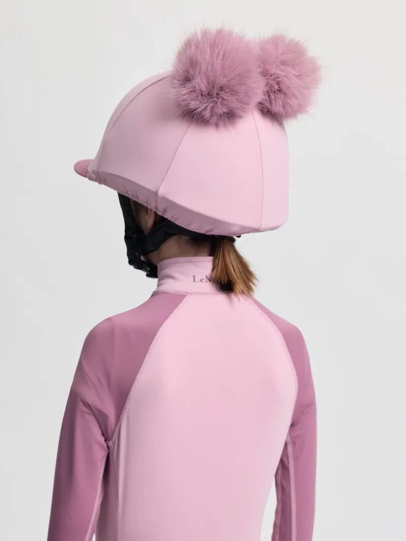 LeMieux Mini Double Pom Hat Cover - Fondant-2