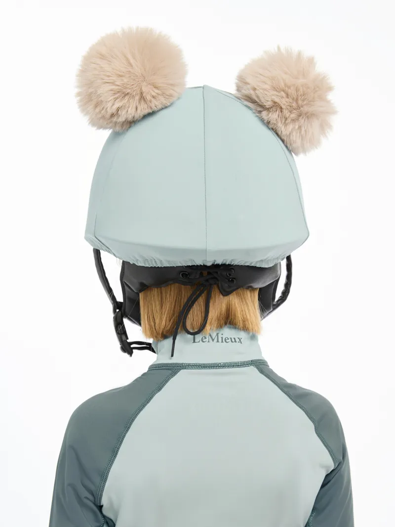 LeMieux Mini Double Pom Hat Silk - Glacier-1
