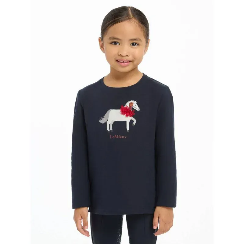 LeMieux Mini Jessie Long Sleeve Top - Navy-1