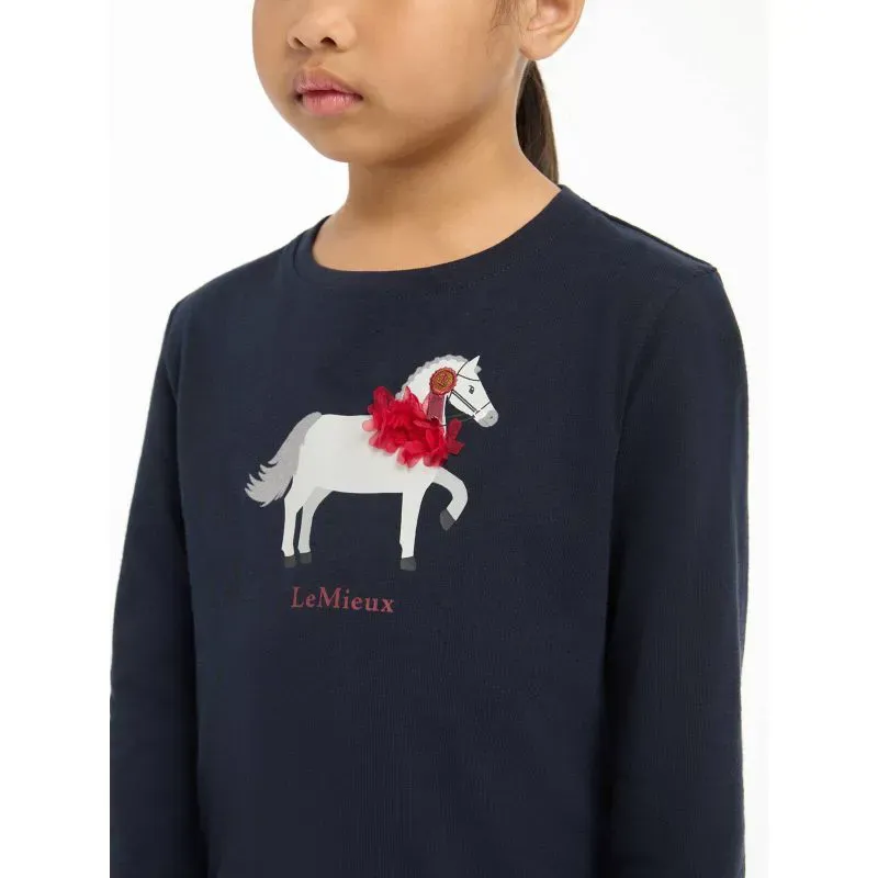 LeMieux Mini Jessie Long Sleeve Top - Navy-3