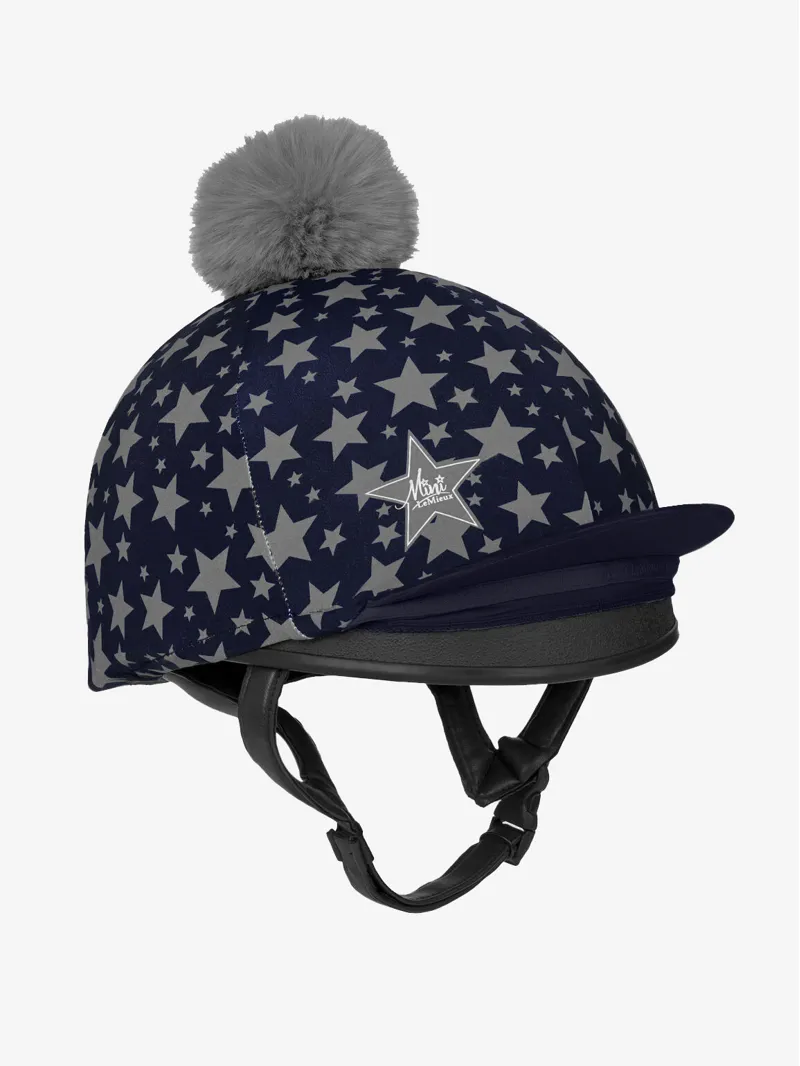 LeMieux Mini Pom Reflective Hat Silk - Indigo