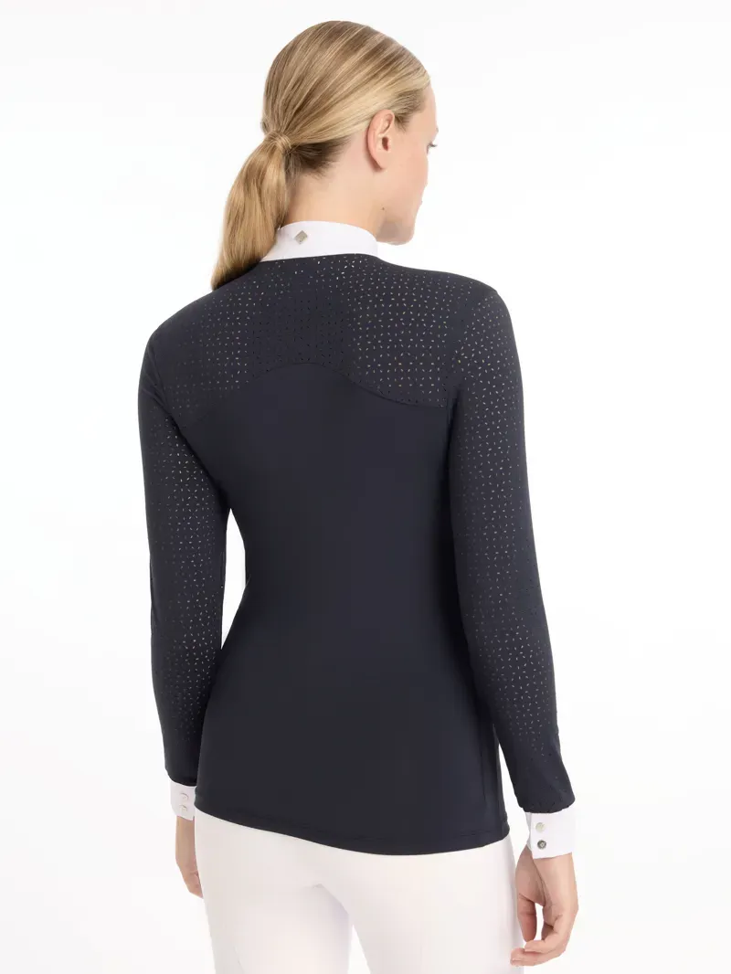 LeMieux Olivia Long Sleeve Show Shirt - Navy-1
