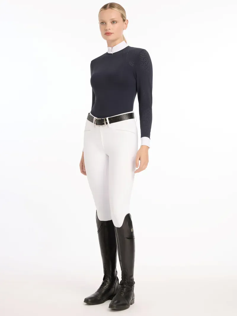 LeMieux Olivia Long Sleeve Show Shirt - Navy-2