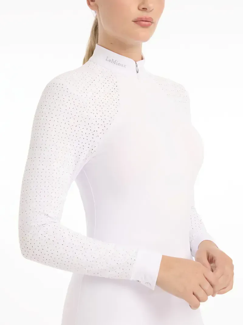 LeMieux Olivia Long Sleeve Show Shirt - White-1