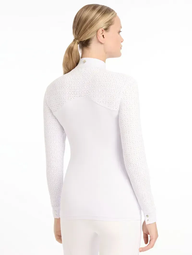 LeMieux Olivia Long Sleeve Show Shirt - White-2