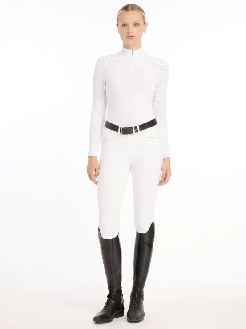 LeMieux Olivia Long Sleeve Show Shirt - White-3