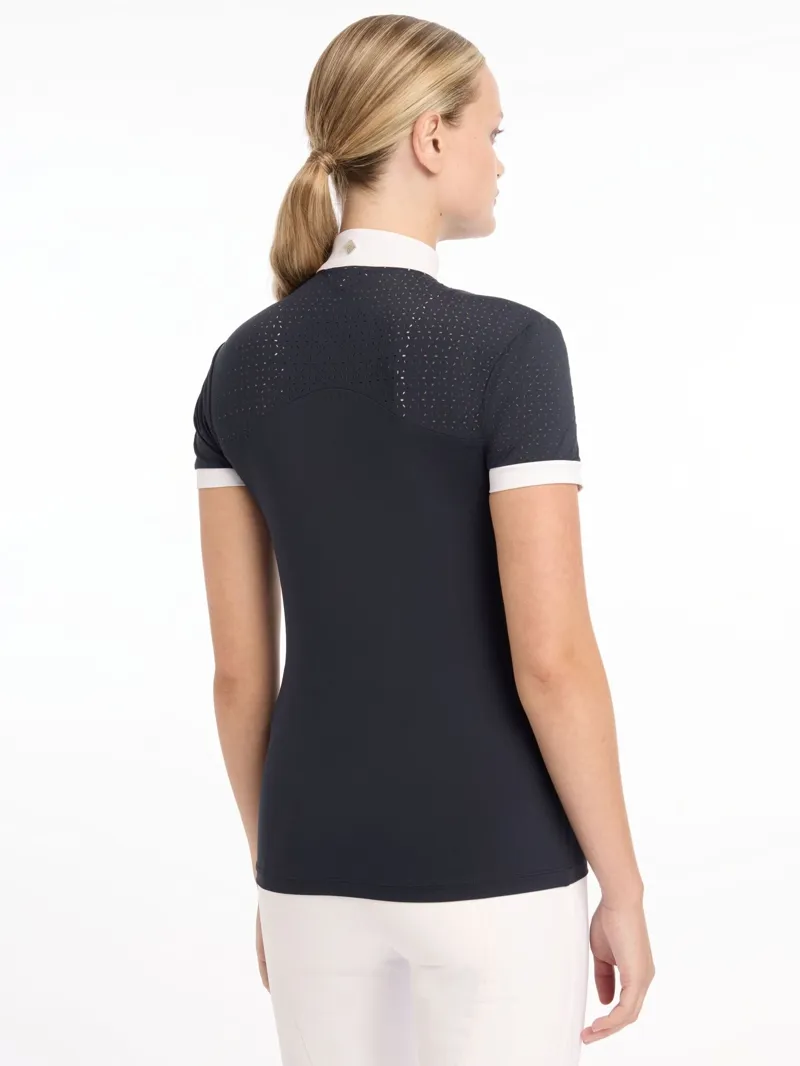 LeMieux Olivia Short Sleeve Show Shirt - Navy-2