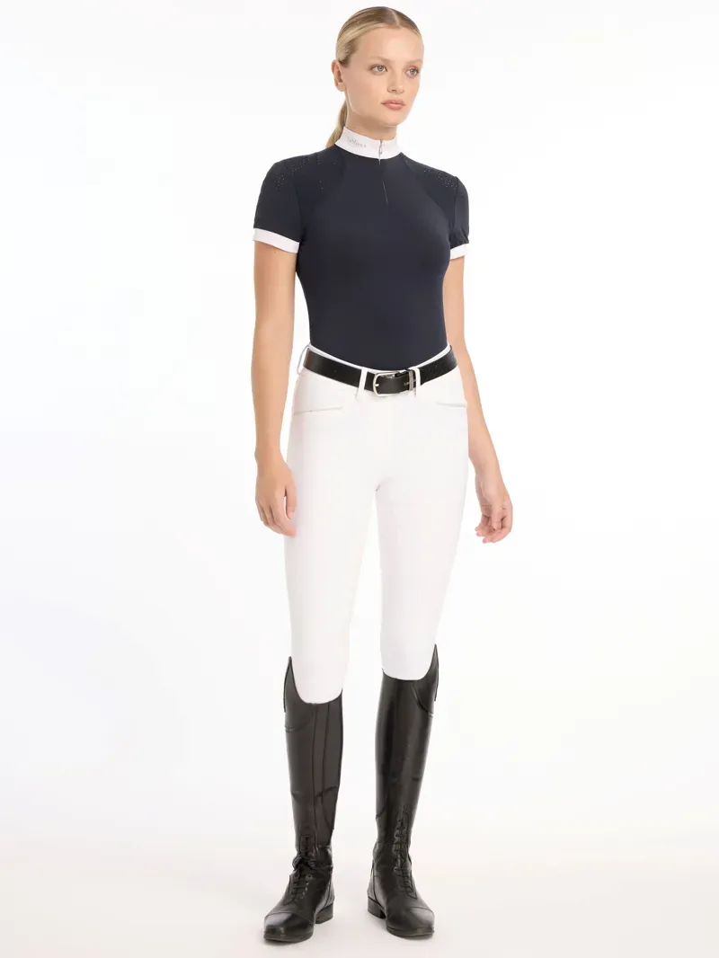 LeMieux Olivia Short Sleeve Show Shirt - Navy-3