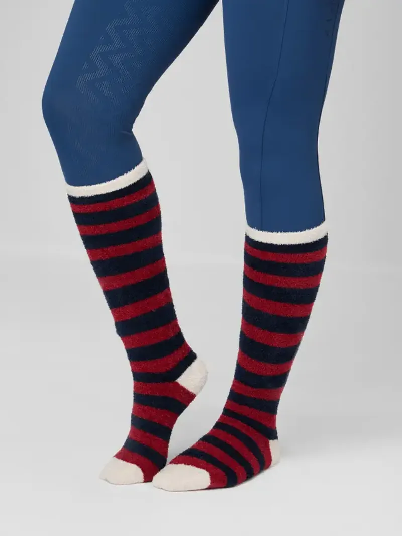 LeMieux Sophie Stripe Fluffies Socks Junior  - Navy-1