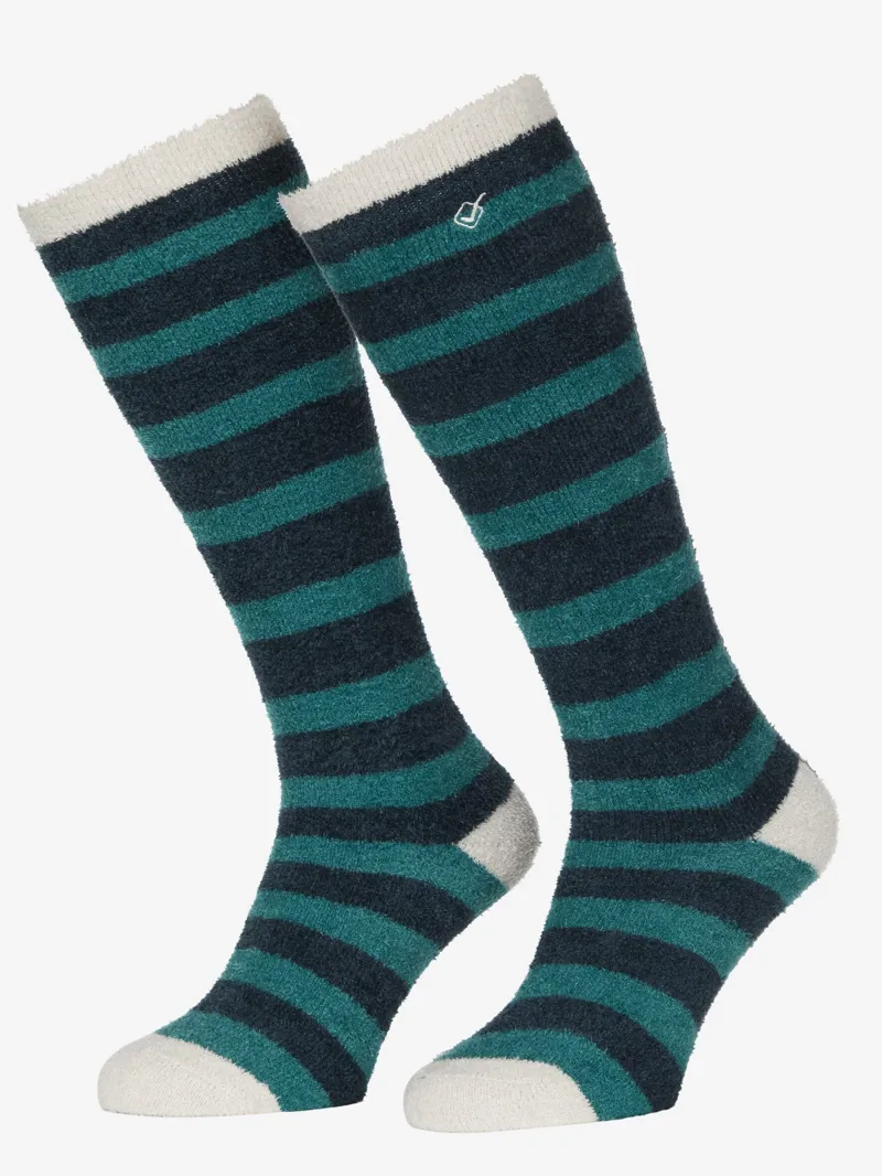 LeMieux Sophie Stripe Fluffies Socks Junior  - Spruce