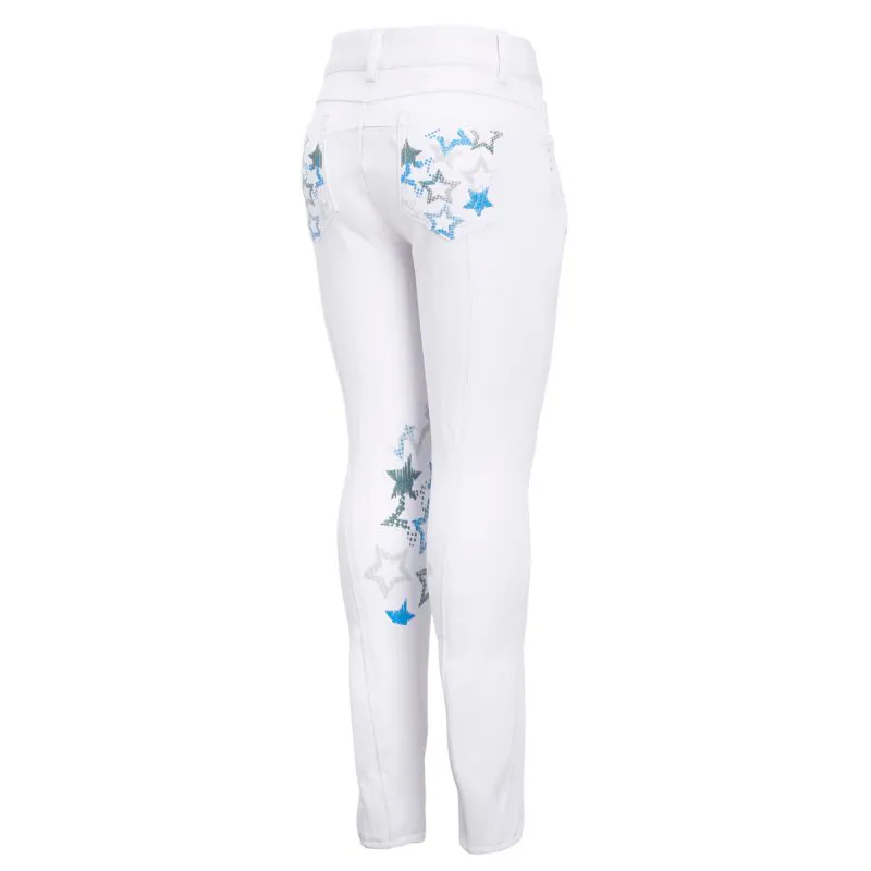Montar Childrens Breeches With Stars Knee Grip 4041 - White