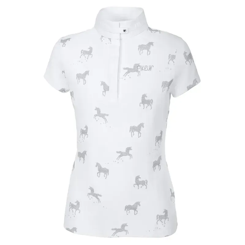 Pikeur Tiana Competition Shirt Girl's - White/Rose Gold