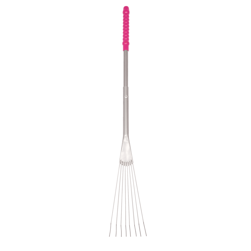 Red Gorilla Tidee Metal Rake with Long Handle - Pink