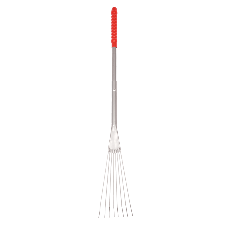 Red Gorilla Tidee Metal Rake with Long Handle - Red