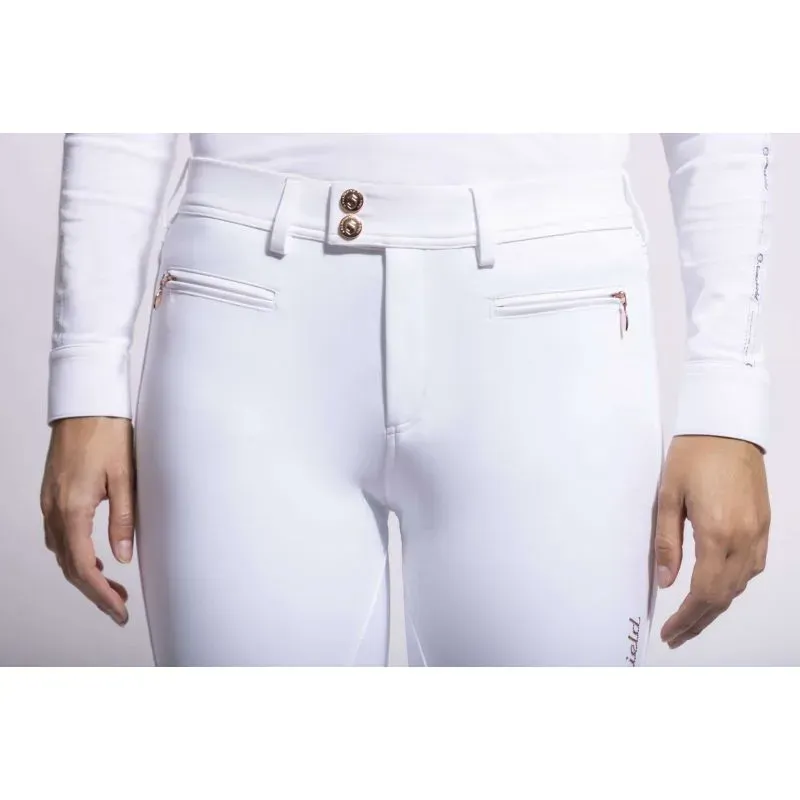 Samshield Adele Knee Grip Ladies Breeches - White/Rose Gold-1