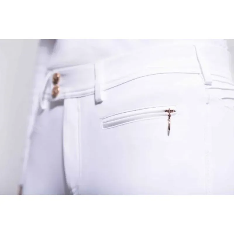 Samshield Adele Knee Grip Ladies Breeches - White/Rose Gold-2