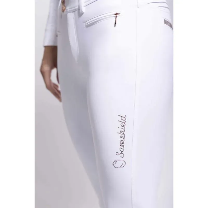 Samshield Adele Knee Grip Ladies Breeches - White/Rose Gold-3
