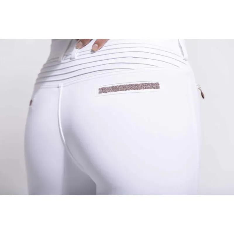 Samshield Adele Knee Grip Ladies Breeches - White/Rose Gold-4