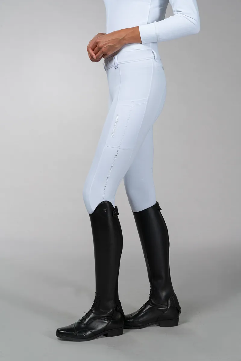 Schockemohle Sports Air Sporty Pro Riding Tights - White-5