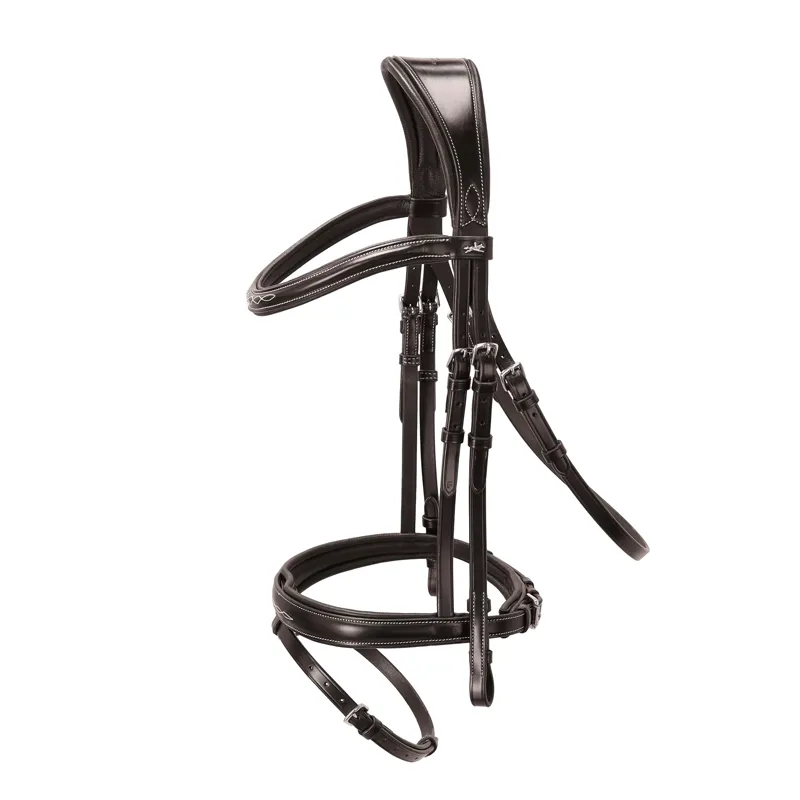 Schockemohle Sports Monza Bridle SP -  Dark Brown/ Cream/ Silver