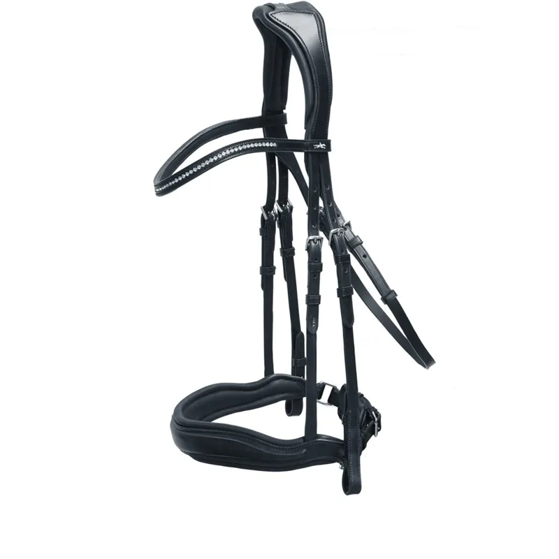Schockemohle Sports Slimford Anatomical Bridle - Cob - Black/Silver