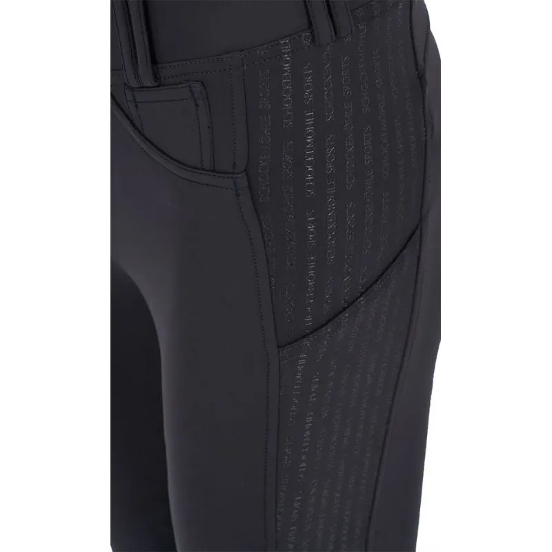 Schockemohle Sporty Riding Tights Knee Grip Riding Tights - Dark Blue-1