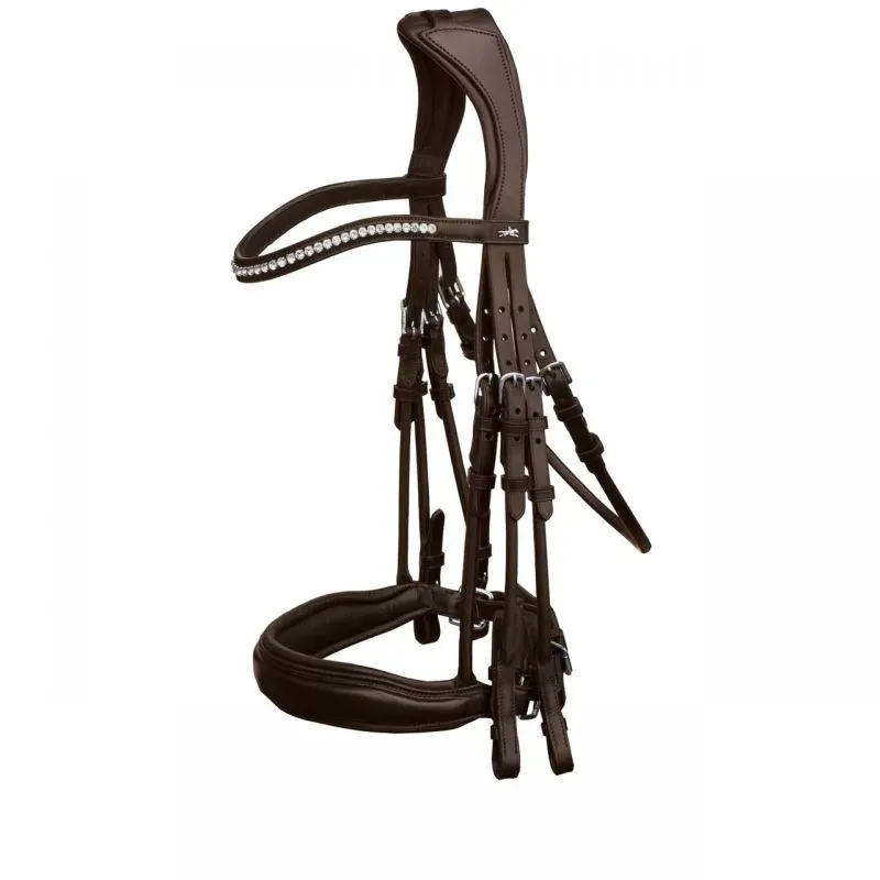 Schockemohle Venice Double Bridle Full - Black/Silver