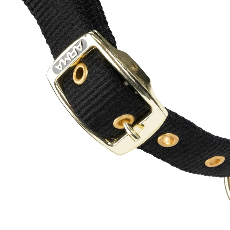 Shires Arma Faux Fur Headcollar and Lead Rope Cob - Black-6
