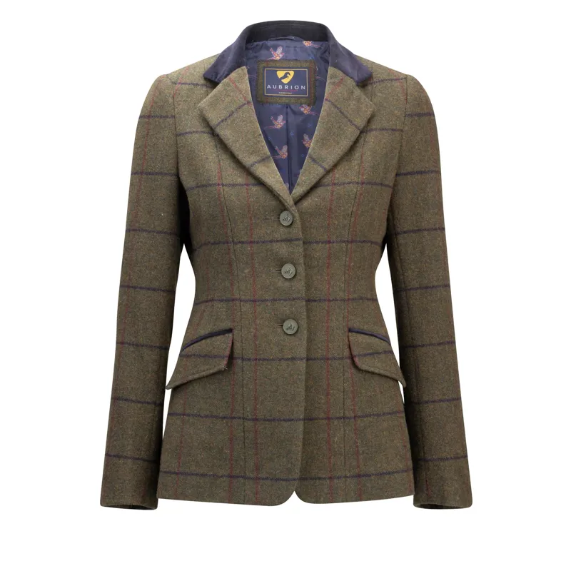 Shires Aubrion Saratoga Ladies Tweed Jacket 36 - Green Check
