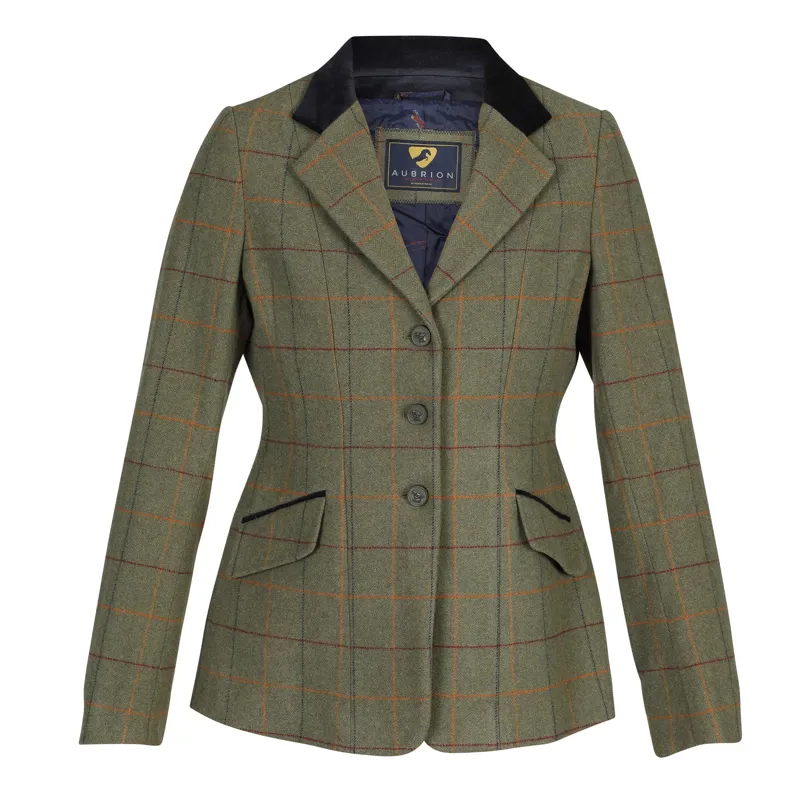 Shires Aubrion Saratoga Ladies Tweed Jacket 36 - Green Check-1