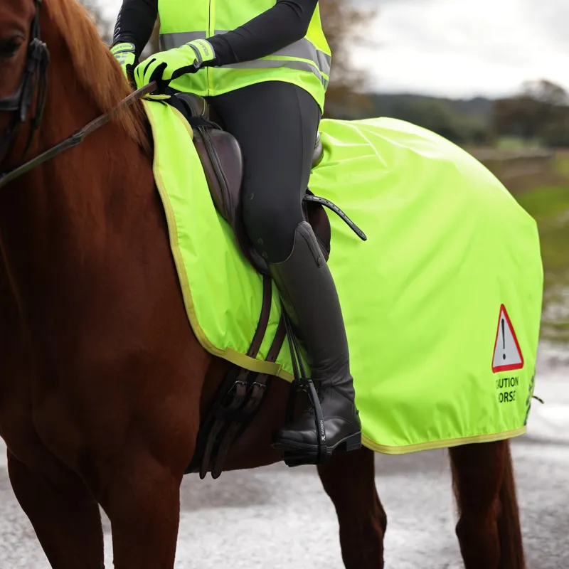 Shires Equi-Flector Waterproof Exercise Sheet - Bright Yellow-1