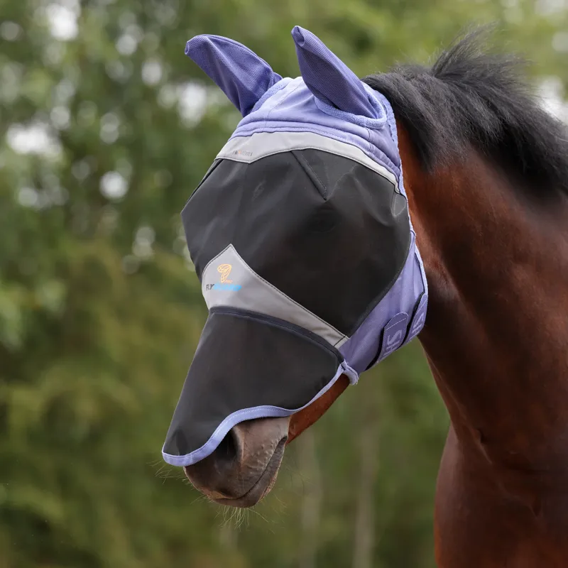 Shires Fine Mesh Fly Mask With Ears And Nose F - Teal