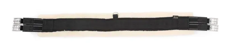 Shires Fleece Lined Girth Elastic - Black-1