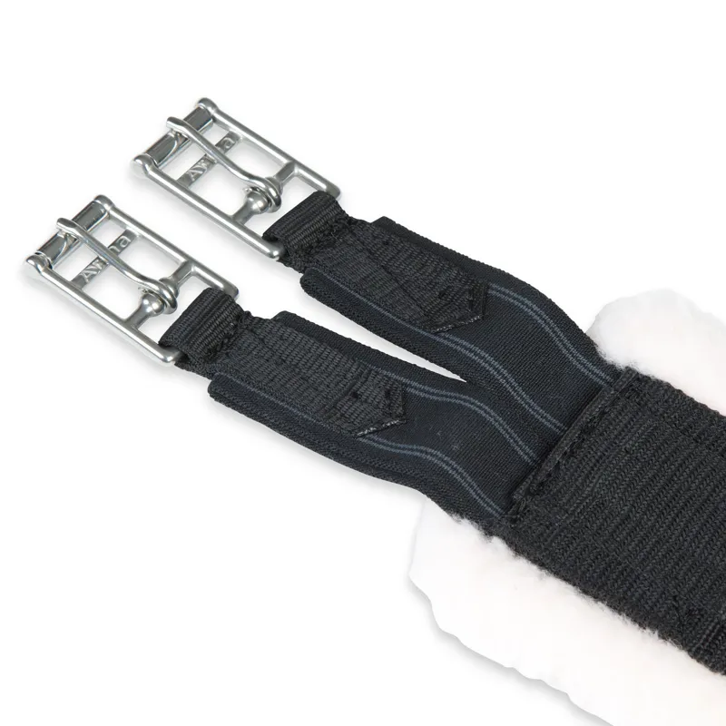 Shires Fleece Lined Girth Elastic - Black-2