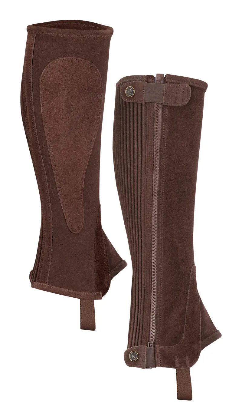 Shires Moretta Suede Adults Half Chaps - Brown