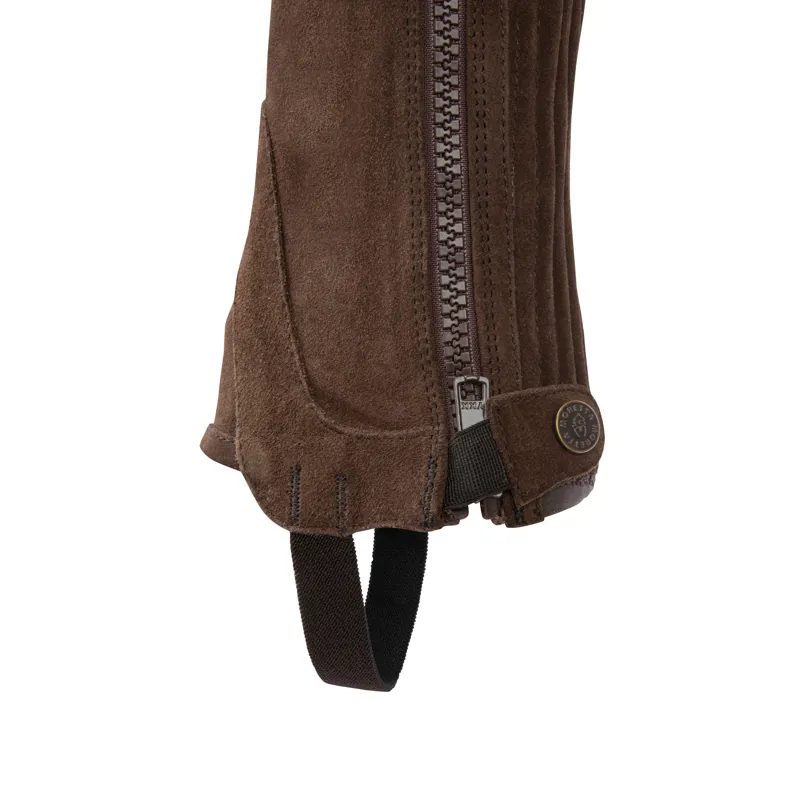 Shires Moretta Suede Adults Half Chaps - Brown-5