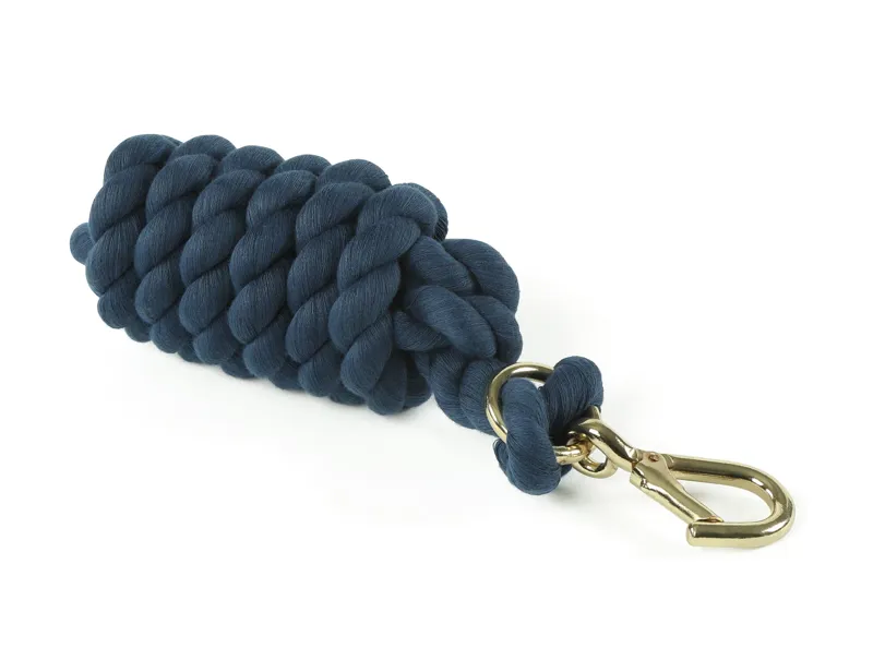Shires Plain Headcollar Lead Rope - Navy-1