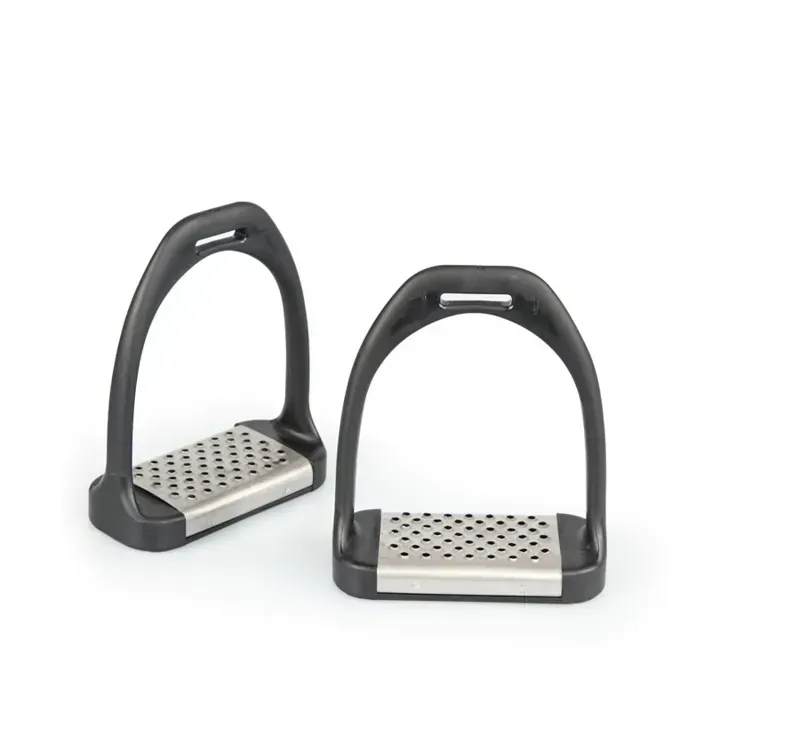 Shires Stirrup Irons With Metal Tread - Black