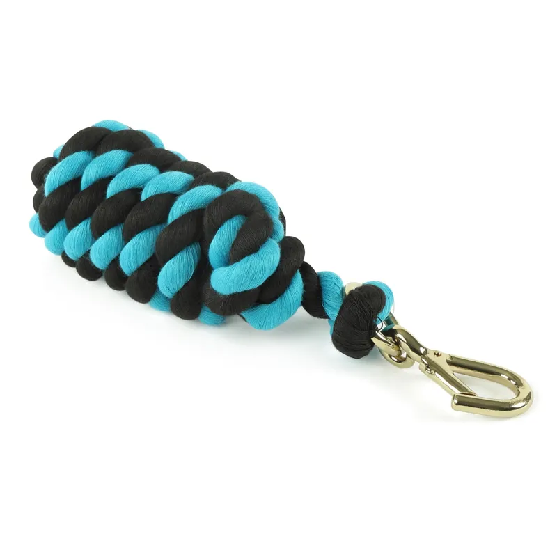 Shires Two Tone Headcollar Lead Rope - Black/Teal