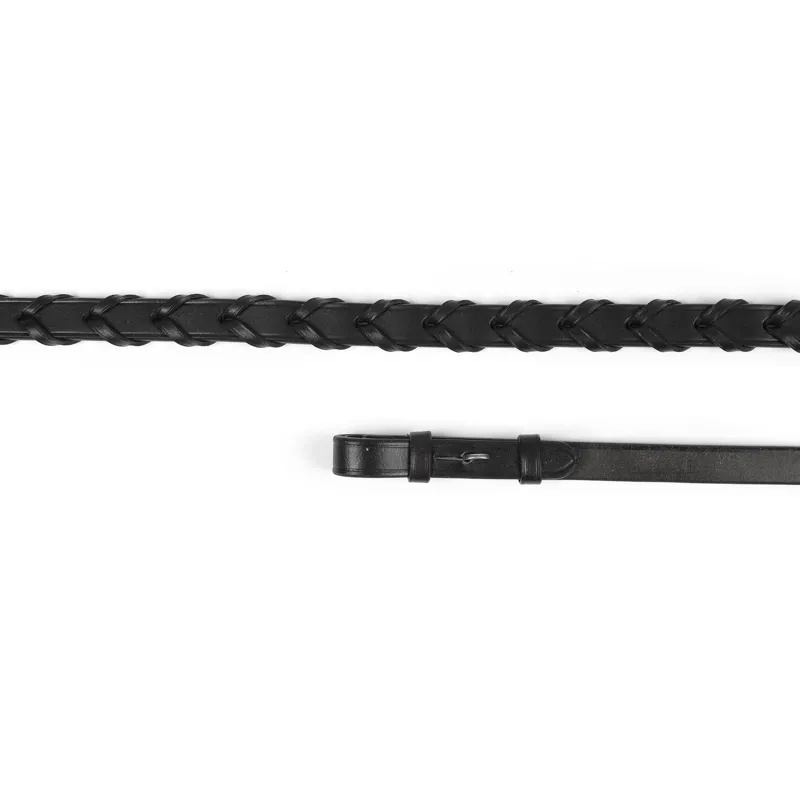 Shires Velociti Gara Lace Leather Reins 54 inch - Black