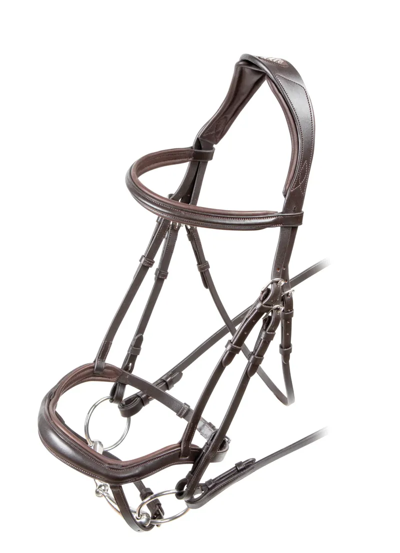 Shires Velociti Rapida Ergonomic Flash Bridle - Havana 