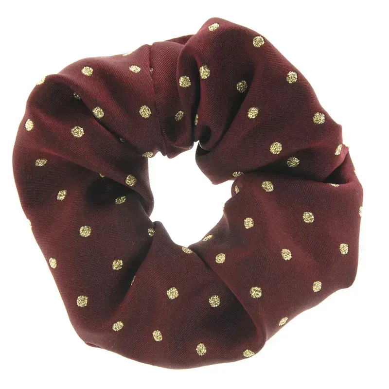 Showquest Lurex Spot Hair Scrunchie - Burgundy/Gold