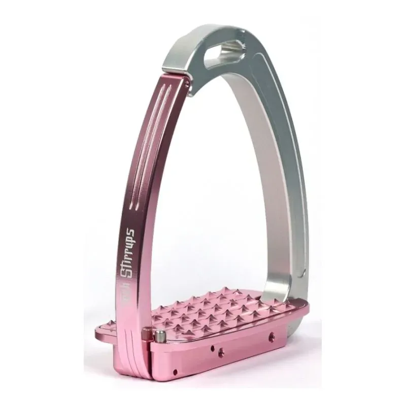 Tech Stirrups Venice Young Safety Stirrups - Silver/Pink
