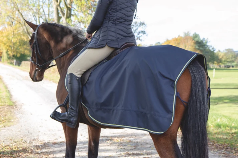 Shires Tempest Original Waterproof Exercise Sheet Navy